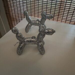 Contemporary Silver Dog Sculpture
